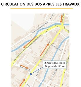 Plan de circulation bus après les travaux rue du maréchal Joffre