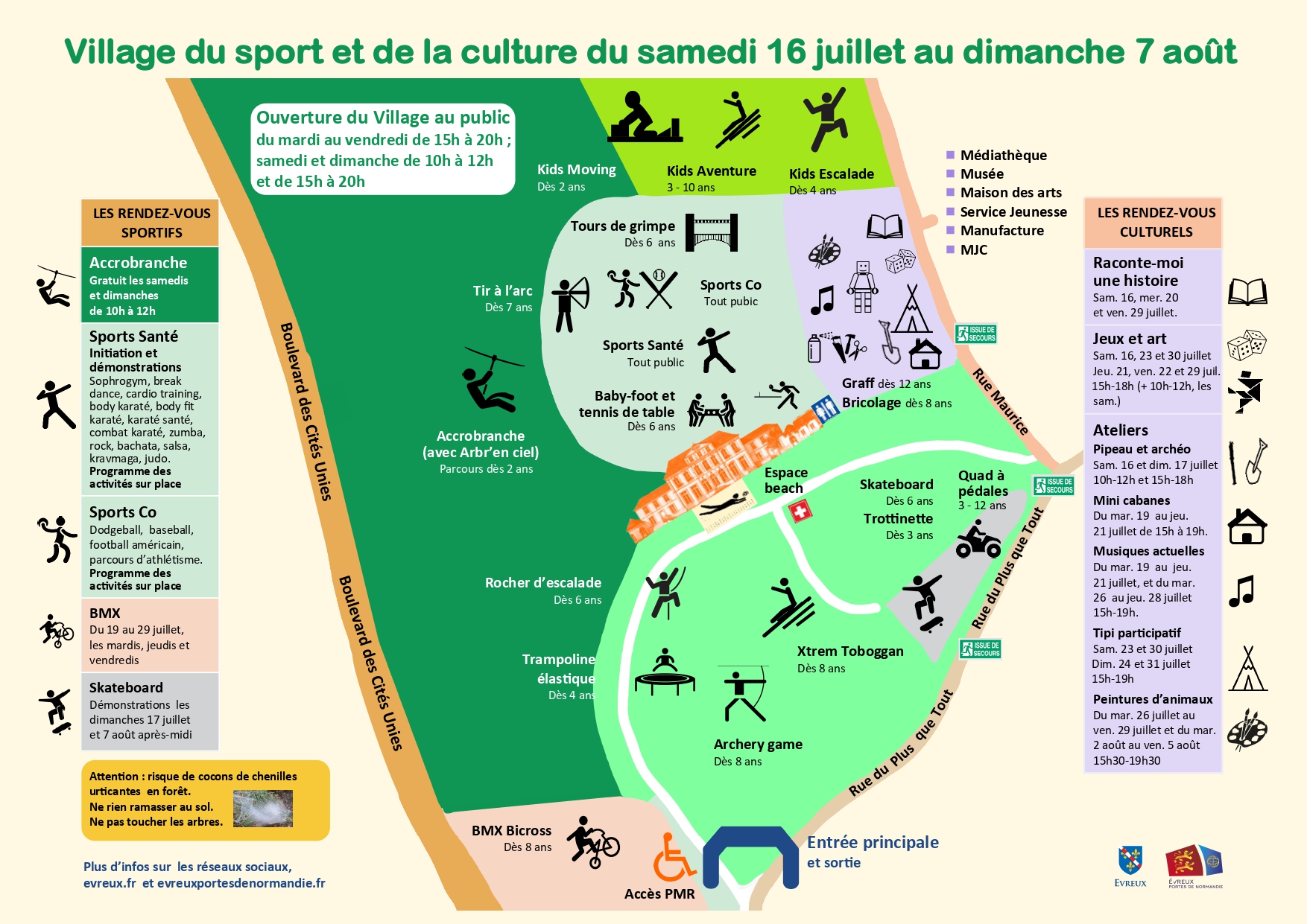 Plan du Village du Sport et de la Culture