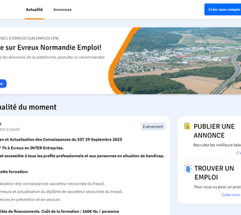 Page d'accueil du site Evreux Normandie Emploi