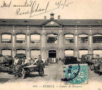 ancienne carte postale des usine de Navarre - 1905