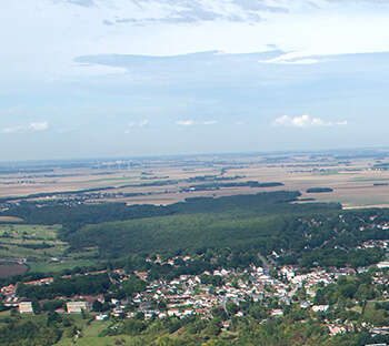 Vue aérienne d'une zone rurale